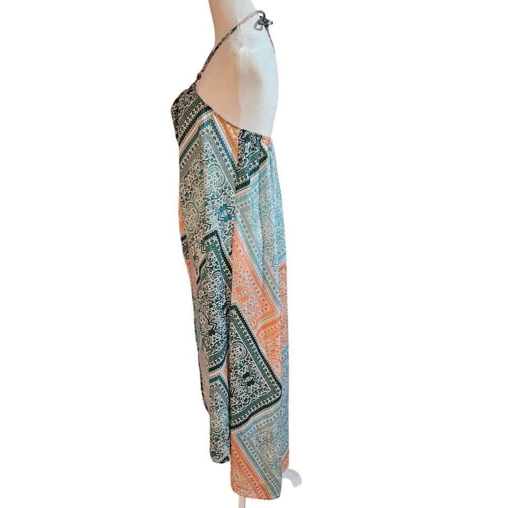 Anthropologie Split Halter Swim Cover Up Maxi Top With Boho Pattern - Picture 5 of 15